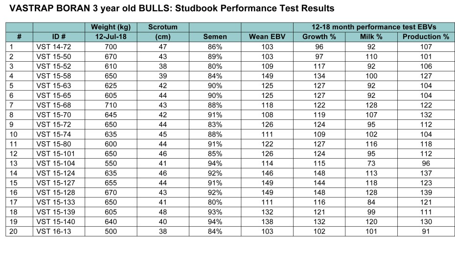 Performance test results-2018